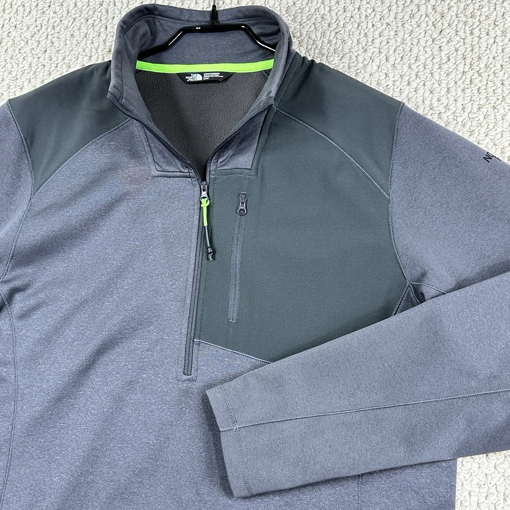 The North Face Blaze 1/2 Zip Pullover Men M Graphite Gray Fleece Jacket Flashdry
